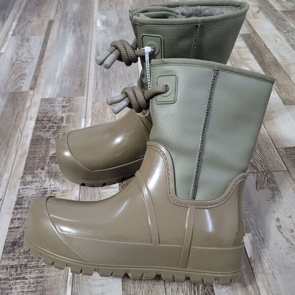 New UGG Raincloud olive green boots size 9 - Picture 1 of 9